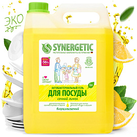 Средство для мытья посуды Synergetic Сочный лимон гель 5 л фото Средство для мытья посуды Synergetic Сочный лимон гель 5 л