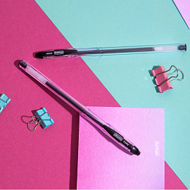 Ручка гелевая неавтоматическая Attache City черная (толщина линии 0.5 мм)