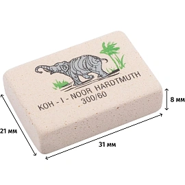 Ластик Koh-I-Noor Elephant 300/60 из натурального каучука прямоугольный 31x21x8 мм