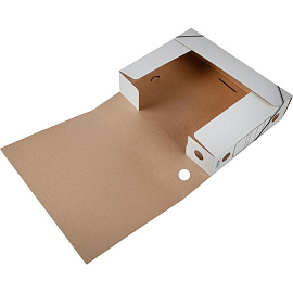 Короб архивный гофрокартон Attache на резинках 252x75x322 мм белый до 750 листов