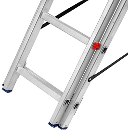 Лестница универсальная Сибртех алюминиевая трехсекционная 3x8 ступеней (97818)