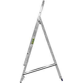Лестница универсальная Сибртех алюминиевая трехсекционная 3x8 ступеней (97818)
