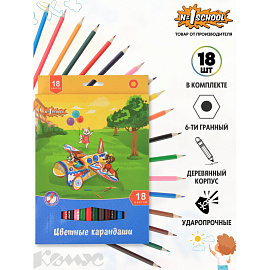 Карандаши цветные №1 School Шустрики 18 карандашей 18 цветов шестигранные фото Карандаши цветные №1 School Шустрики 18 карандашей 18 цветов шестигранные