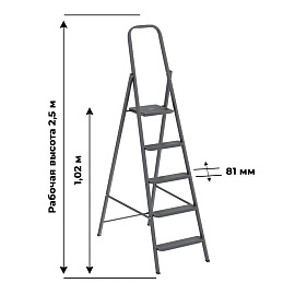 Стремянка стальная 5 ступеней Сибртех 97945