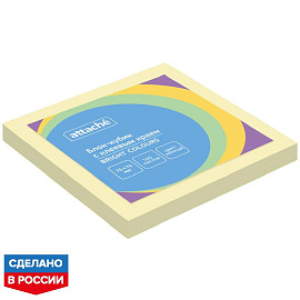 Стикеры Attache Simple 76x76 мм пастельные желтые (1 блок по 100 листов)