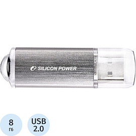 Флешка USB 2.0 8 ГБ Silicon Power Ultima II-I (SP008GBUF2M01V1S)