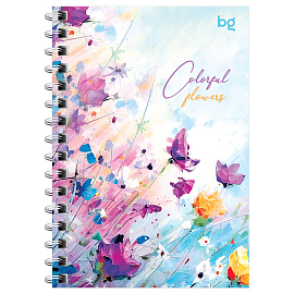 Записная книжка А6 120л. на гребне BG "Цветочный стиль