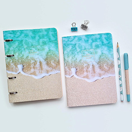 Тетрадь на кольцах со сменным блоком Be Smart Nature Прибой A5 80 листов с рисунком в клетку с перфорацией, матовая ламинация