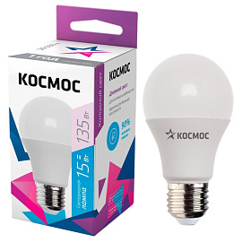 Лампа светодиодная Космос LkecLED15wA60E2765 А 15Вт E27 6500К 1200Лм 220В