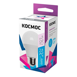 Лампа светодиодная Космос 20 Вт E27 A 6500 К 1800 Лм матовая (LkecLED20wA60E2765)