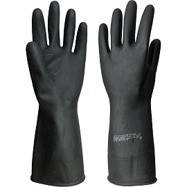 Перчатки КЩС латексные Азрихим тип 2 черные (размер 10, XL)