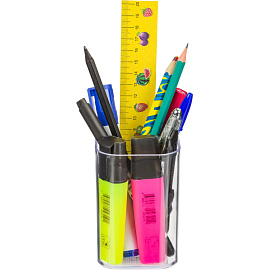 Подставка-стакан для канцелярских принадлежностей Attache Оffice прозрачная 10x7x7 см