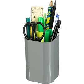 Подставка-стакан для канцелярских принадлежностей Attache Selection серая 10x7x7 см