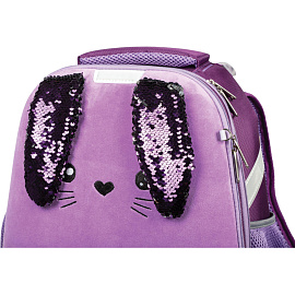 Ранец Комус Класс (№1 School) Basic Bunny анатомический сиреневый с двумя отделениями