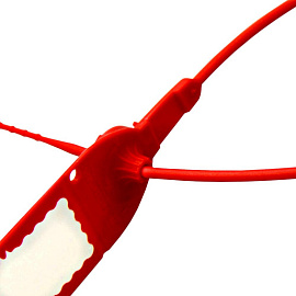 Пломба номерная пластиковая универсальная красная (1000 штук в упаковке)