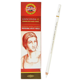 Угольный карандаш для рисования KOH-I-NOOR GIOCONDA EXTRA B белый мягкий