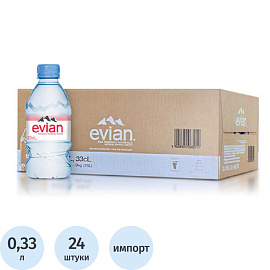 Вода минеральная Evian негазированная 0.33 л (24 штуки в упаковке)