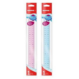 Линейка Kores 30 см пластиковая прозрачная