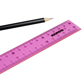 Линейка Kores 30 см пластиковая прозрачная