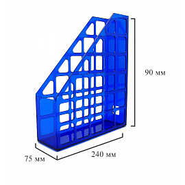 Лоток вертикальный для бумаг 75 мм Attache Line пластиковый синий