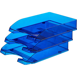 Лоток горизонтальный для бумаг Attache Line пластиковый синий