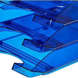 Лоток горизонтальный для бумаг Attache Line пластиковый синий