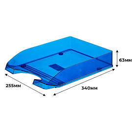 Лоток горизонтальный для бумаг Attache Line пластиковый синий
