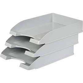 Лоток горизонтальный для бумаг Attache Line пластиковый серый