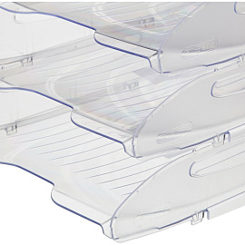 Лоток горизонтальный для бумаг Attache Элегант пластиковый серый