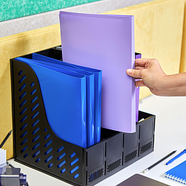 Лоток вертикальный для бумаг 370 мм Attache пластиковый черный 4 отделения