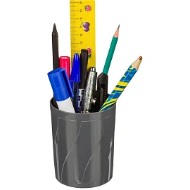Подставка-стакан для канцелярских принадлежностей Attache Line серая 10x8x8 см