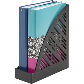 Лоток вертикальный для бумаг 85 мм Attache пластиковый черный скругленный