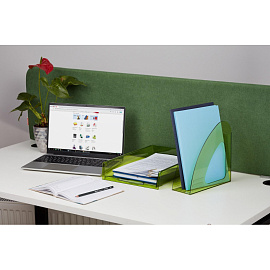 Лоток вертикальный для бумаг 90 мм Attache Bright Colours прозрачный зеленый