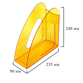 Лоток вертикальный для бумаг 90 мм Attache Bright Colours прозрачный желтый