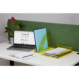 Лоток вертикальный для бумаг 90 мм Attache Bright Colours прозрачный желтый