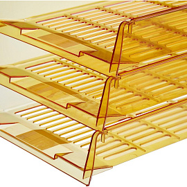 Лоток горизонтальный для бумаг Attache Bright Colours пластиковый желтый решетчатый