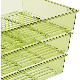 Лоток горизонтальный для бумаг Attache Bright Colours пластиковый зеленый решетчатый