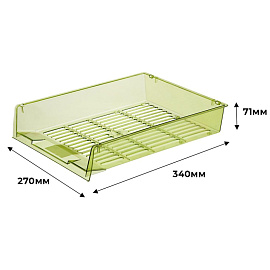 Лоток горизонтальный для бумаг Attache Bright Colours пластиковый зеленый решетчатый