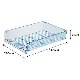 Лоток горизонтальный для бумаг Attache Bright Colours пластиковый голубой решетчатый