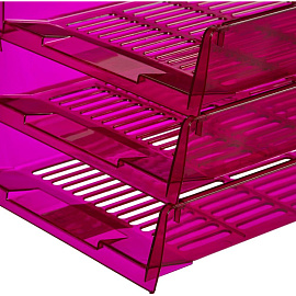 Лоток горизонтальный для бумаг Attache Bright Colours пластиковый фиолетовый решетчатый