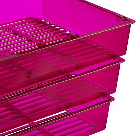 Лоток горизонтальный для бумаг Attache Bright Colours пластиковый фиолетовый решетчатый