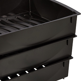 Лоток горизонтальный для бумаг Attache Престиж пластиковый черный решетчатый