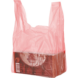 Пакет-майка ПНД 10 мкм в ассортименте (16+12x30 см, 100 штук в упаковке)