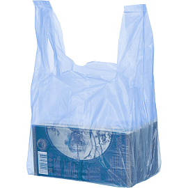 Пакет-майка ПНД 10 мкм в ассортименте (16+12x30 см, 100 штук в упаковке)