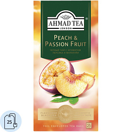 Чай черный Ahmad Tea Peach & Passion Fruit 25 пакетиков (персик, маракуйя)