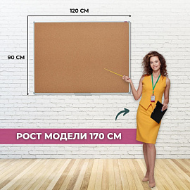 Доска пробковая 90х120 см Attache Iron