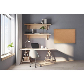 Доска пробковая 60х90 см Attache (Attache Economy) Classic деревянная рамка