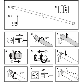 Лампа светодиодная Osram 9 Вт G13 T8 3000 К 720 Лм матовая (4058075377462)