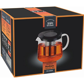 Чайник заварочный с фильтром стеклянный Vitax Bodiam VX-3308 1500 мл