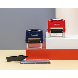 Штамп самонаборный Attache пластиковый 3 строки 38x14 мм